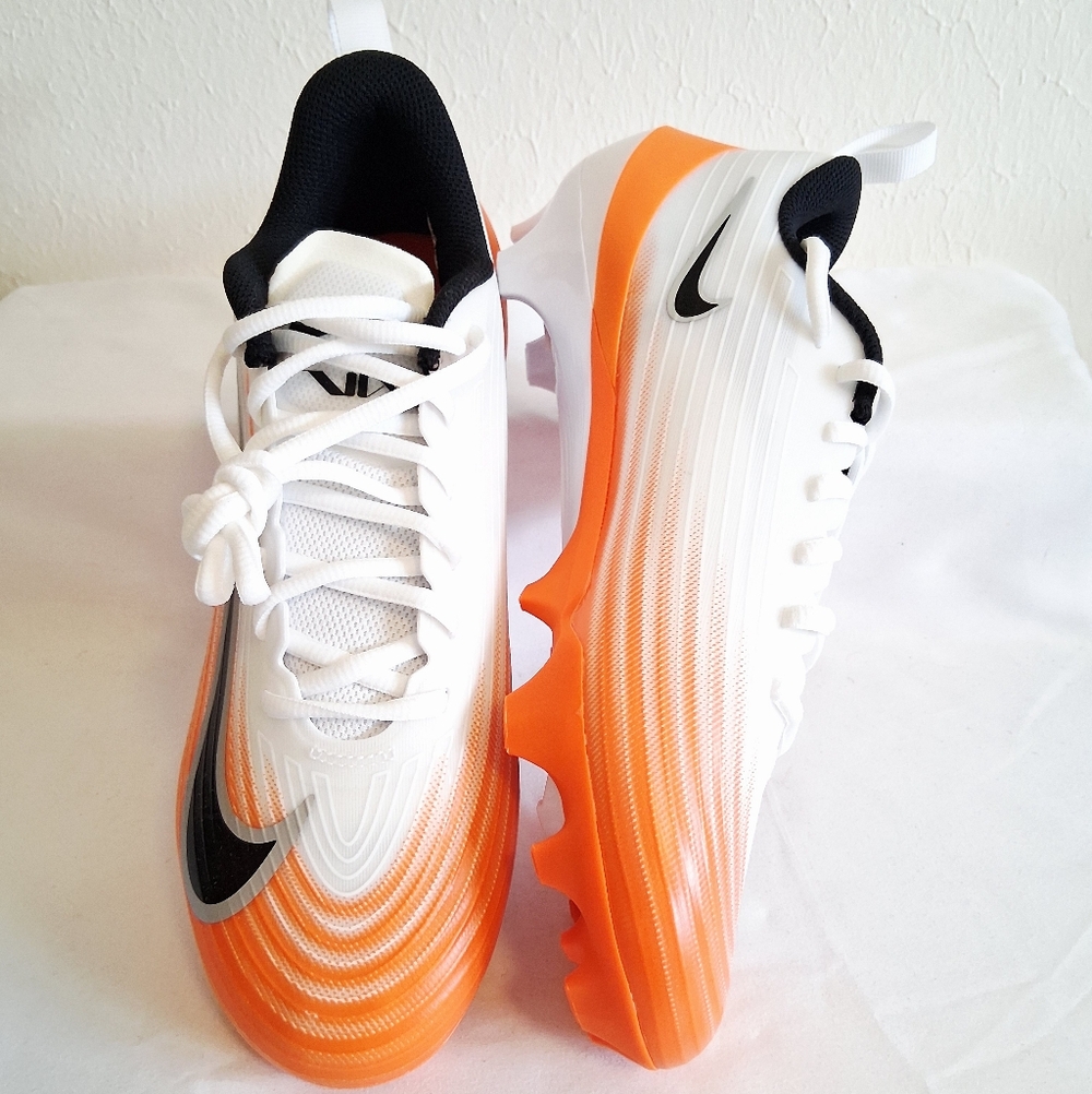Nike Vapor Speed 3 White Orange Football Cleats - Picture 9 of 11